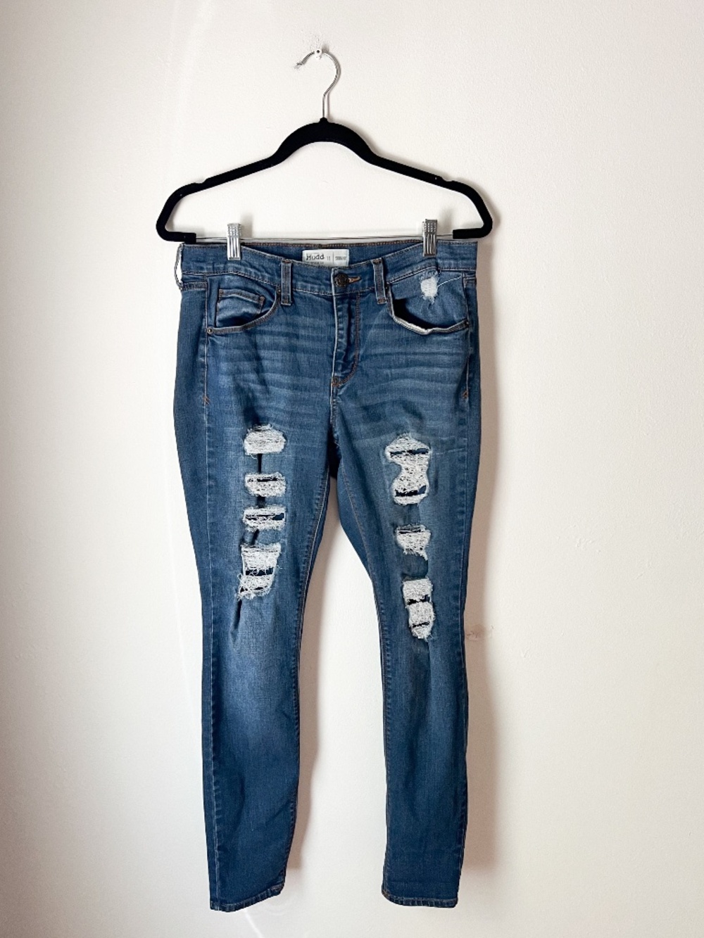 Mudd Skinny Distressed Stretch Jeans Women’s 11 Medium Wash Ripped Y2K Grunge